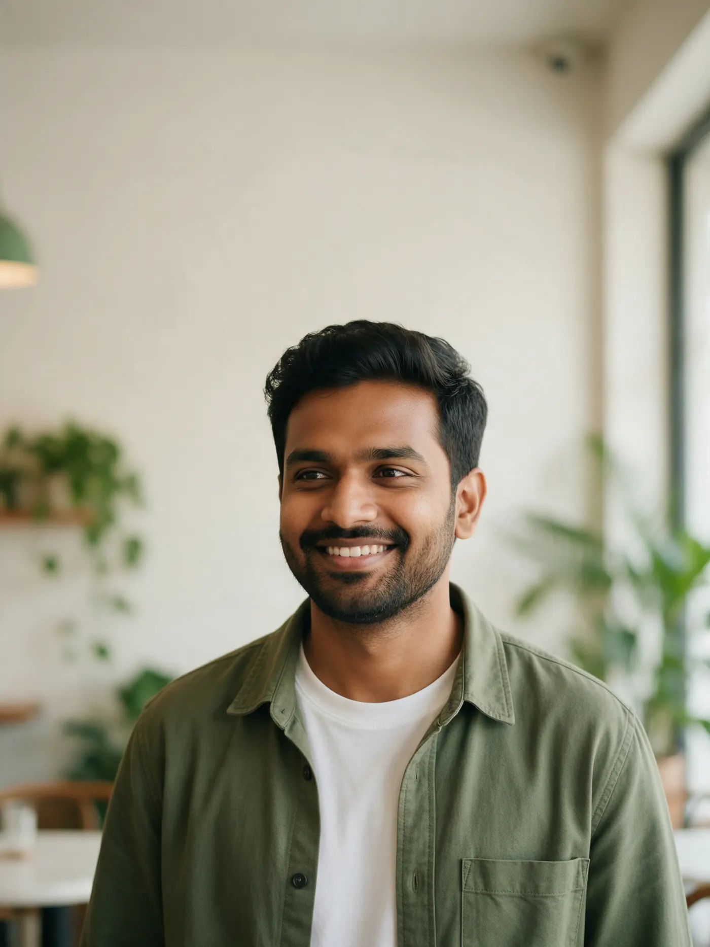 A Meezoy Local Partner in a bright Hyderabad café